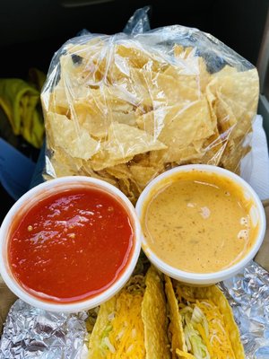 Photo of Mexico Chiquito - Little Rock, AR, US. Salsa, Cheese Dip and Chips