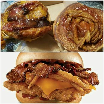 Arby's - 1 piece of bacon ripped in half. Dried up thin piece of chicken and dried cheese and few onion straws. FALSE ADVERTISEMENT! - Fast Food Near Me - Bordentown, New Jersey