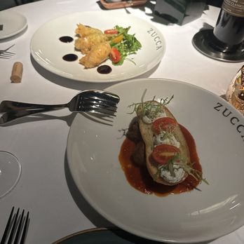 Zucca - Fiori Di Zucca Ripieni Di Caprino E Miele Al Tartufo and Polpette D'agnello Con Pomodoro E Ricotta and - Italian Near Me - Coral Gables, Florida Zucca - Fiori Di Zucca Ripieni Di Caprino E Miele Al Tartufo and Polpette D'agnello Con Pomodoro E Ricotta and - Italian Near Me - Coral Gables, Florida