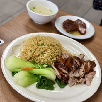 Roasted Duck Noodles - E1 - Shredded Roasted Duck Meat with Scallion Oil Noodle - Chinese Near Me - Reno, Nevada