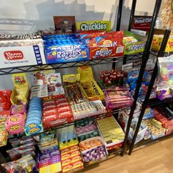 Cornwall Sweets - The candy shelves. Zoom in and find your childhood faves (and trust me that they have Zagnut bars, Big Hunks and Charleston Chews).