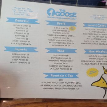 The Goose - Drink menu - Salad Near Me - Birmingham, Alabama The Goose - Drink menu - Salad Near Me - Birmingham, Alabama