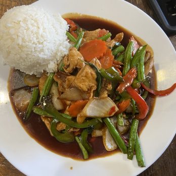 Little Spice - Assorted Vegetables & Pork in Thai Basil Sauce - Thai Near Me - Owings Mills, Maryland Little Spice - Assorted Vegetables & Pork in Thai Basil Sauce - Thai Near Me - Owings Mills, Maryland
