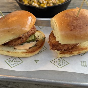 Camp Outpost - Two Fried Chicken Sliders - New American Near Me - San Antonio, Texas