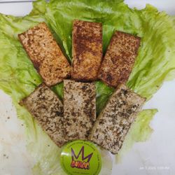 Concr - Pan-seared and blackened tofu.