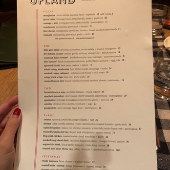 Upland - Dinner menu - New American Near Me - New York, New York