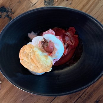 Marrow - Pickled strawberry with ice cream and short bread - New American Near Me - Detroit, Michigan Marrow - Pickled strawberry with ice cream and short bread - New American Near Me - Detroit, Michigan