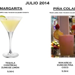 Los Mojitos Donde Tomás - Margarita y Piña Colada, promoción de Julio.