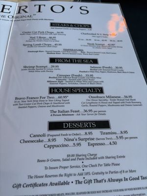 Menu photo 1 Umberto's North Myrtle Beach, SC