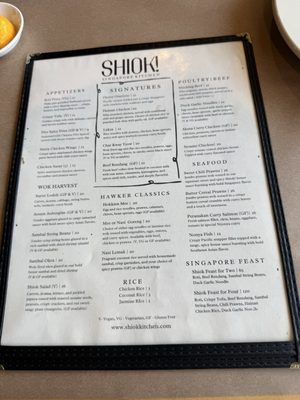 Menu photo 1 Shiok Singapore Kitchen Menlo Park, CA Menu photo 1 Shiok Singapore Kitchen Menlo Park, CA