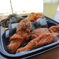 Soul Tasty - Fried Chicken w Collard Greens Baked Macaroni and Cheese