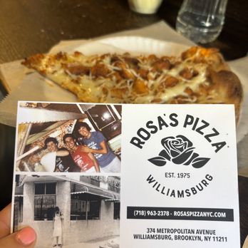 Rosa's Pizza - Buffalo Chicken Pizza Slice - Pizza Near Me - Brooklyn, New York Rosa's Pizza - Buffalo Chicken Pizza Slice - Pizza Near Me - Brooklyn, New York