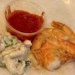 Chow Time Grill and Buffet - Macaroni salad & chilled shrimp the shrimp is delicious