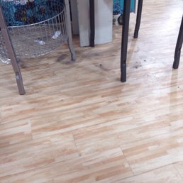 Dirty floors in the footwear department. Dirty floors in the footwear department.