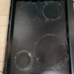 The old cooktop glass after removing