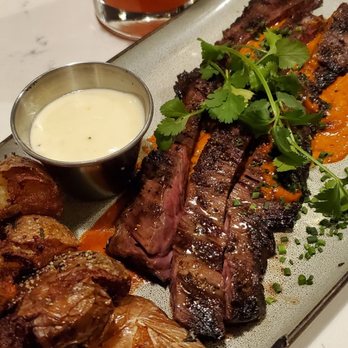 Shorebird - Skirt steak with delicious red chimmichuri sauce - Breakfast & Brunch Near Me - Sedona, Arizona Shorebird - Skirt steak with delicious red chimmichuri sauce - Breakfast & Brunch Near Me - Sedona, Arizona