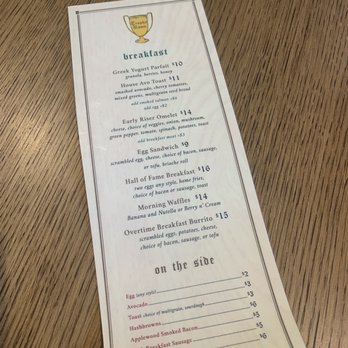 Trophy Room - Menu: Breakfast (Spring 2023). Good, but reduced number of menu items compared to a few months ago - American Near Me - Mansfield, Connecticut Trophy Room - Menu: Breakfast (Spring 2023). Good, but reduced number of menu items compared to a few months ago - American Near Me - Mansfield, Connecticut