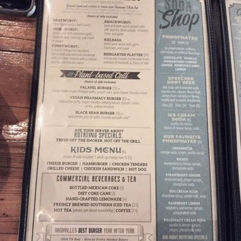 The Pharmacy Burger Parlor & Beer Garden - Menu page 2 - Burgers Near Me - Nashville, Tennessee The Pharmacy Burger Parlor & Beer Garden - Menu page 2 - Burgers Near Me - Nashville, Tennessee