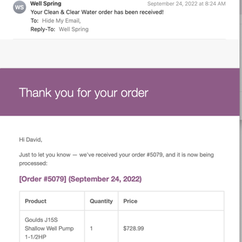 Clean & Clear Water - Original Order for $729 - Water Purification Services Near Me - Jacksonville, Florida Clean & Clear Water - Original Order for $729 - Water Purification Services Near Me - Jacksonville, Florida