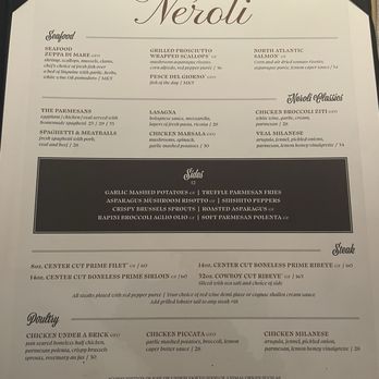 Neroli Ristorante - Dinner menu - Italian Near Me - Westwood, Massachusetts Neroli Ristorante - Dinner menu - Italian Near Me - Westwood, Massachusetts