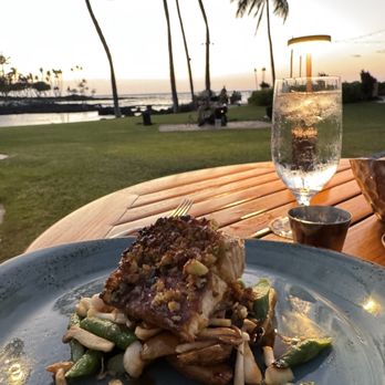 Brown's Beach House - Macadamia crusted fish and the view! - Hawaiian Near Me - Kohala Coast, Hawaii