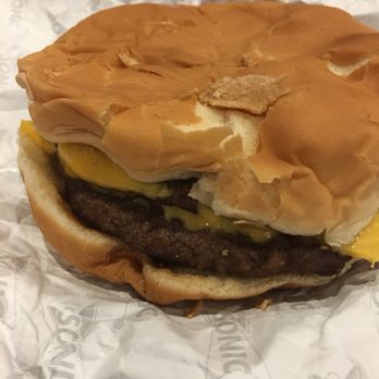 Sonic Drive-In - Sonic Cheeseburger - tastes MUCH better than it looks - Burgers Near Me - East Meadow, New York Sonic Drive-In - Sonic Cheeseburger - tastes MUCH better than it looks - Burgers Near Me - East Meadow, New York