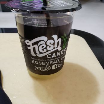 Fresh Cane Juice - 33 oz cup, hard to see but it's sugar cane infused with coconut. - Juice Bars & Smoothies Near Me - Rosemead, California
