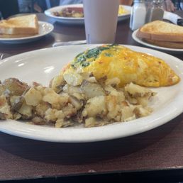 Veggie omelette, home fries Veggie omelette, home fries