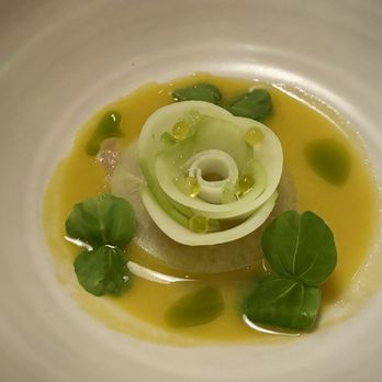 Valle - Chayote Ike Jime (leche de tigre and rock cod) - Wine Bars Near Me - Oceanside, California