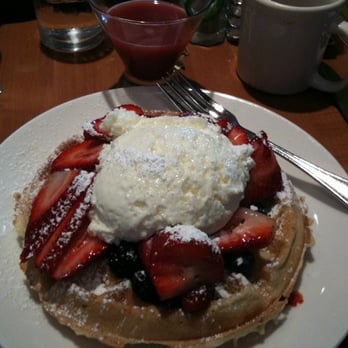 Plums Cafe - Northwest Berry Waffles - Breakfast & Brunch Near Me - Costa Mesa, California
