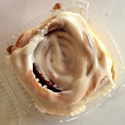 Delish Donuts & Coffee - Absolutely delicious cinnamon roll topped with cream cheese frosting. Weekend special at Delish.