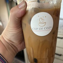 Iced latte with honey