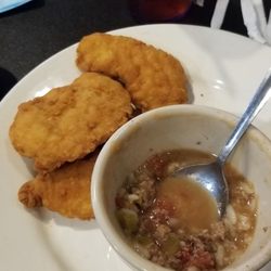 The Willows - Tenders and "Pepper Soup" It was more like  rice w slivers of peppers