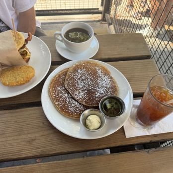 Sibling by Pushkin’s - Pancakes (Vegan) Breakfast Sandwich Americano Hashbrowns - New American Near Me - Sacramento, California