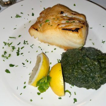 Wolfgang's Steakhouse Somerville - Grilled Chilean Sea Bass (Broiled! Deliciousness) and Creamed Spinach (best ever) - Steakhouses Near Me - Somerville, New Jersey Wolfgang's Steakhouse Somerville - Grilled Chilean Sea Bass (Broiled! Deliciousness) and Creamed Spinach (best ever) - Steakhouses Near Me - Somerville, New Jersey