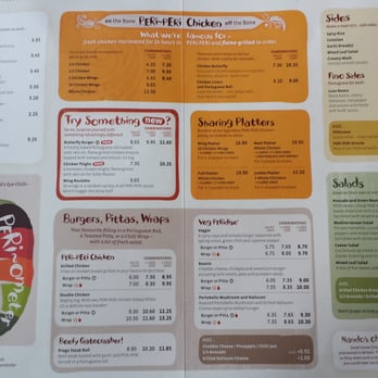Nando's - Menu - Chicken Shop Near Me - London, XGL