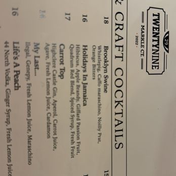 29 Markle Ct - Menu - New American Near Me - Bridgeport, Connecticut
