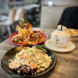 Bangkok Grill & Knockout Cafe - Crazy noodle and mixed fried rice.