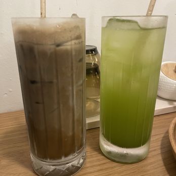 ippudo V Brookyln - Hojicha latte and sencha - Ramen Near Me - Brooklyn, New York