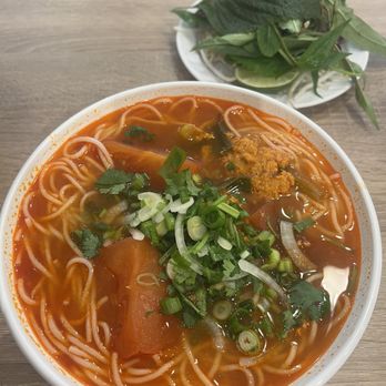 Saigon Flavor - Bun Rieu : Ground Pork/Shrimp & Crab Egg Patties in a Tomato Broth with Rice Vermicelli. - Vietnamese Near Me - San Gabriel, California Saigon Flavor - Bun Rieu : Ground Pork/Shrimp & Crab Egg Patties in a Tomato Broth with Rice Vermicelli. - Vietnamese Near Me - San Gabriel, California