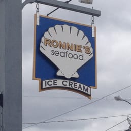 a sign for ronnie's ice cream a sign for ronnie's ice cream