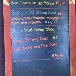 Buck's Snow-Wiz - Seafood menu 4/27/26