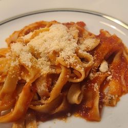 Homemade Pasta Noodles - Homemade pasta with tomato cream sauce