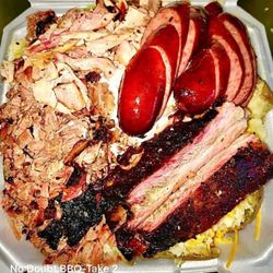 Cedar Wellness Care - Smoked potatoes, cheese, Chopped brisket, smoked shredded chicken, hot links, smoked Pork Ribs