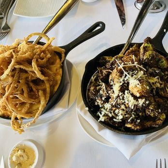 Island Prime - Mac n cheese topped with onions and Brussels sprouts - Seafood Near Me - San Diego, California Island Prime - Mac n cheese topped with onions and Brussels sprouts - Seafood Near Me - San Diego, California