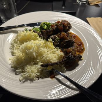 Moringa Kitchen - These are the Lamb Chops with my chosen side of broccolini - Cocktail Bars Near Me - Suwanee, Georgia