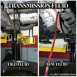 JNJ Complete Auto Repair - Transmission Fluid Exchange What is your Transmission Telling you? Color may differ from manufacturer to manufacturer. Schedule your appoin