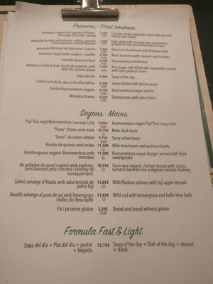 Menu photo 4 Buenaventura Barcelona, B