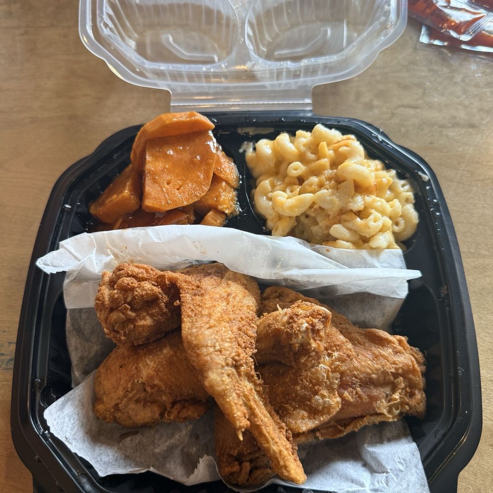 Ruby's Southern Comfort Kitchen - 3 Piece Fried Chicken Dinner w/ side of Mac & Cheese and Sweet Potatoes/Yams - Southern Near Me - Bowie, Maryland Ruby's Southern Comfort Kitchen - 3 Piece Fried Chicken Dinner w/ side of Mac & Cheese and Sweet Potatoes/Yams - Southern Near Me - Bowie, Maryland