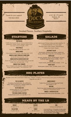 Menu photo 3 Doc’s BBQ & Whiskey Sedona, AZ Menu photo 3 Doc’s BBQ & Whiskey Sedona, AZ